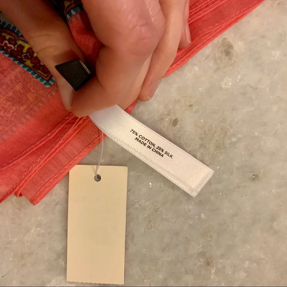 Silk blend patterned scarf - Picture 3 of 6
